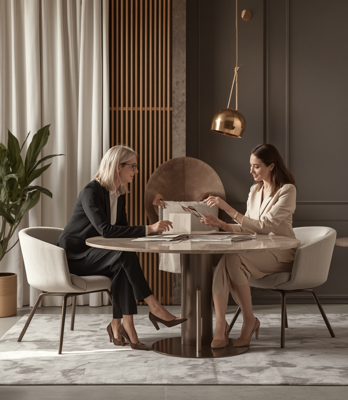 A design consultation in a premium interior studio